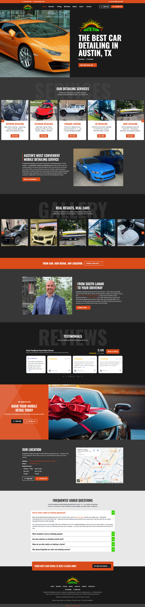 Brightside Detailing website